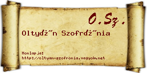 Oltyán Szofrónia névjegykártya